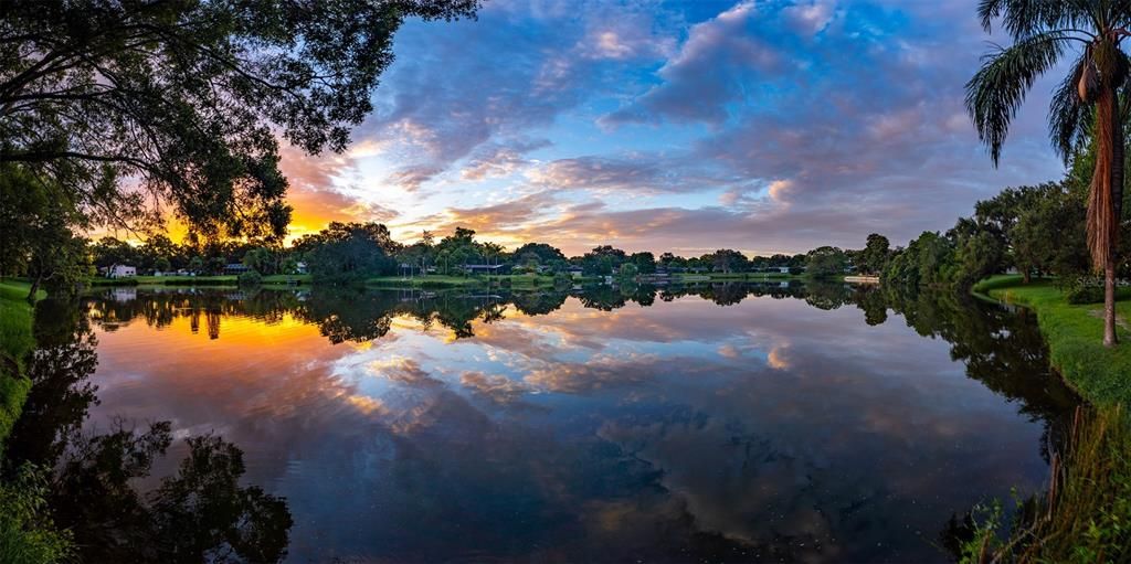 Sunrise view at Lake Saundra a Fairway Estates community treasure