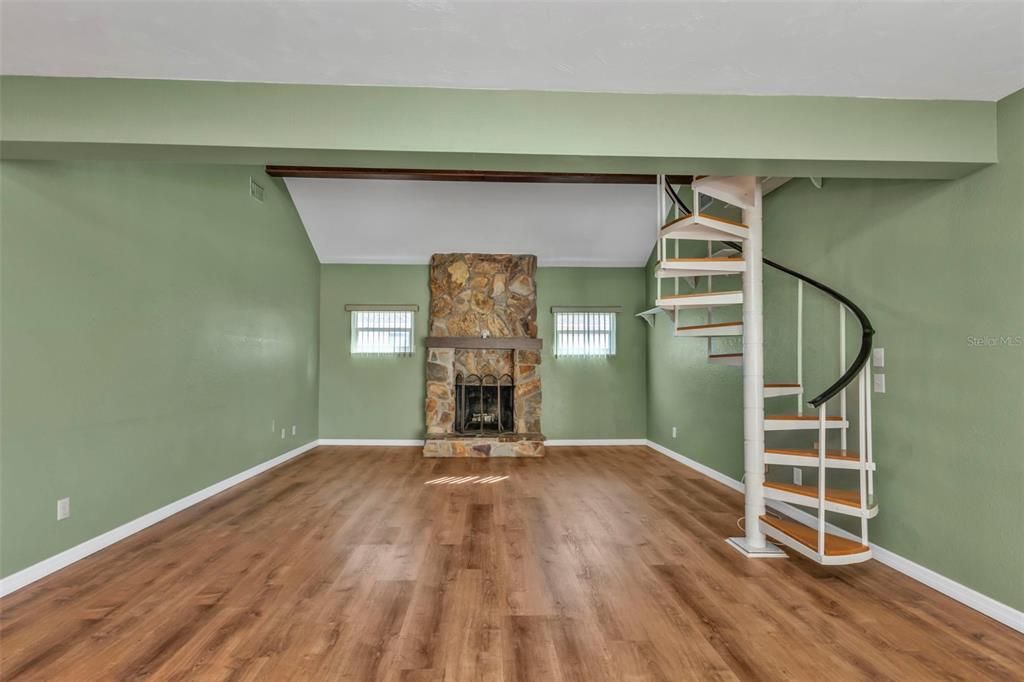 Spiral staircase to the loft