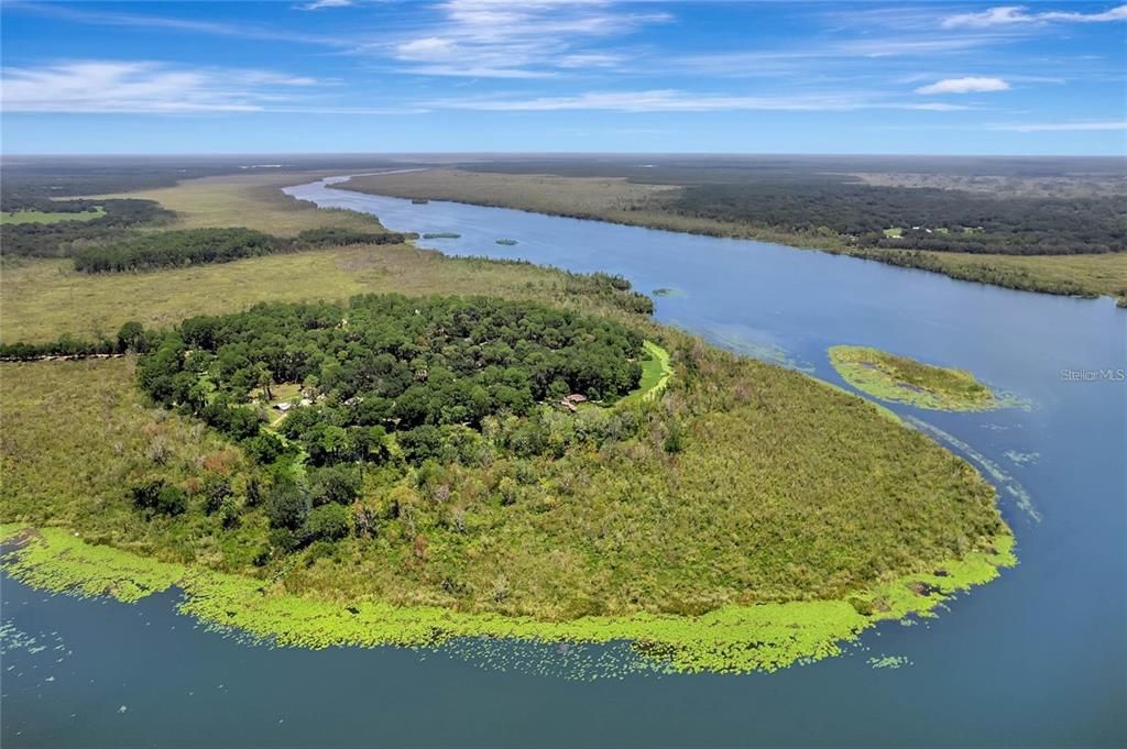 Areal drone of private island