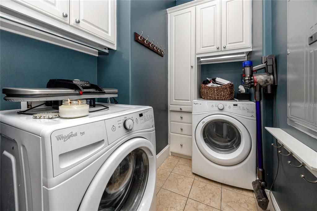 Built in cabinetry in the laundry room