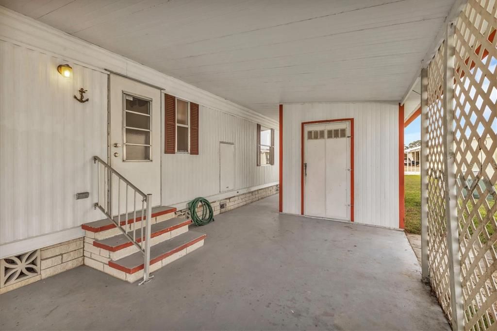 Carport space for a outdoor living room