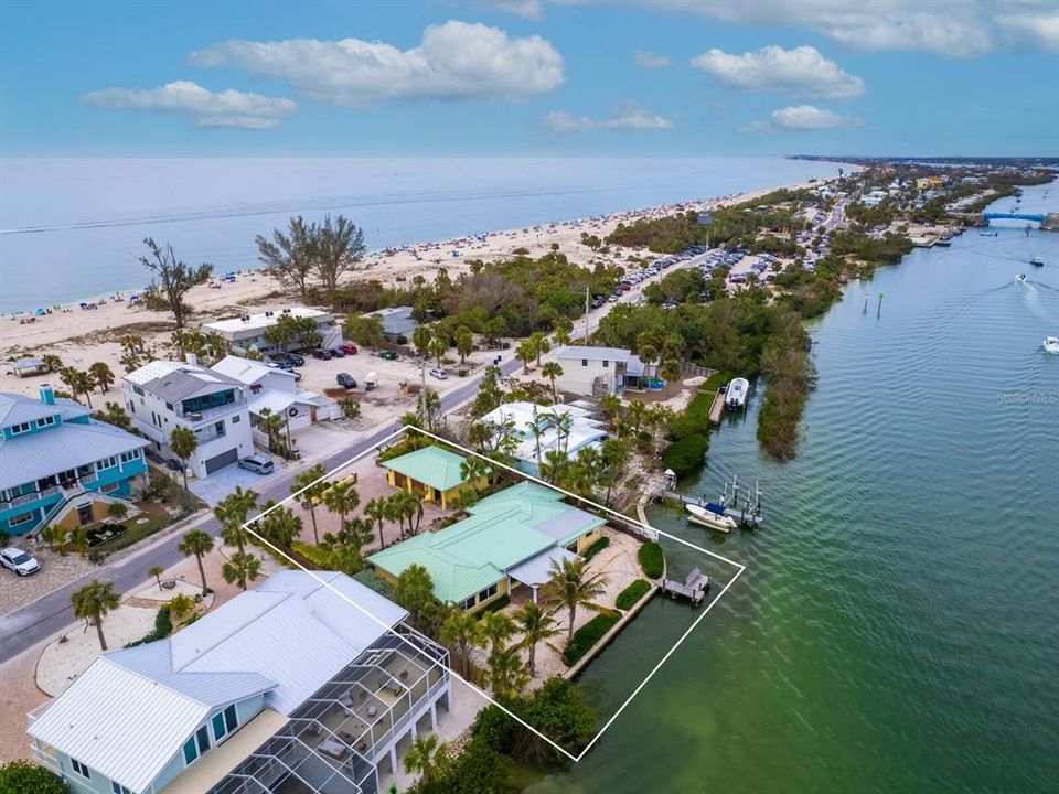 Aerial view to the West with Gulf of Mexico across the street