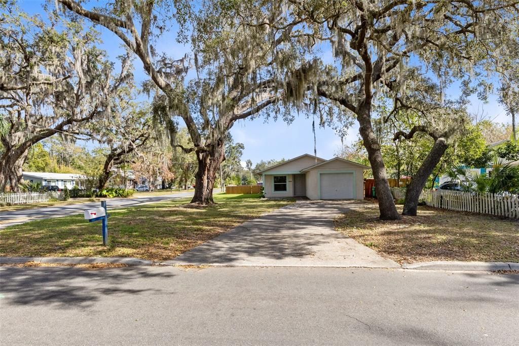 View of corner lot location from street.