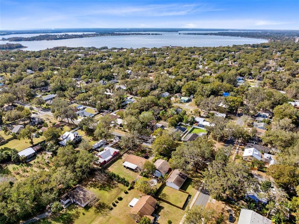 Aerial view of surrounding community.