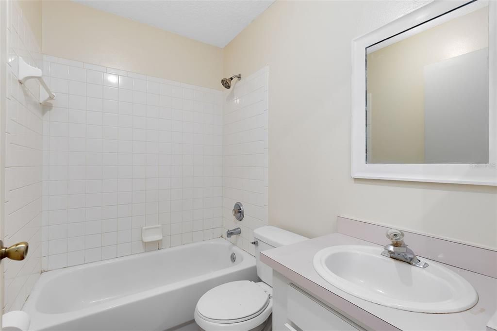 The full hall bath also boasts a tub/shower combo.