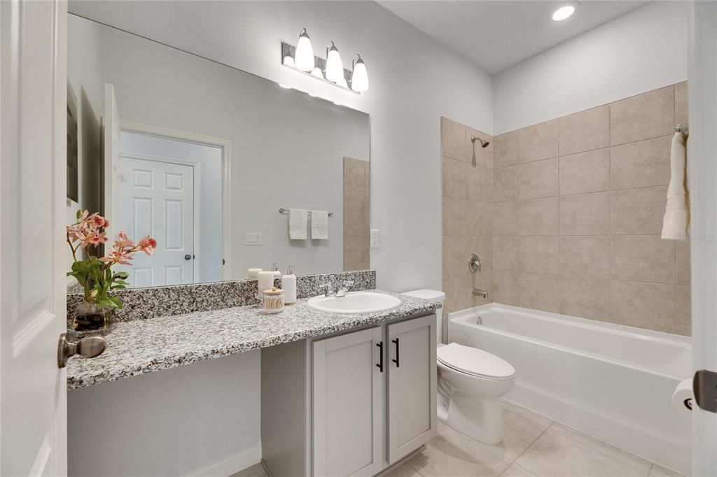 2nd bath- tile surround, Deep soaking tub