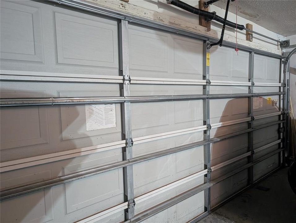 Reinforced Overhead garage door.