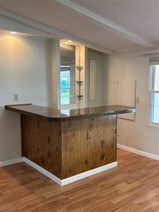 Bar area in living room