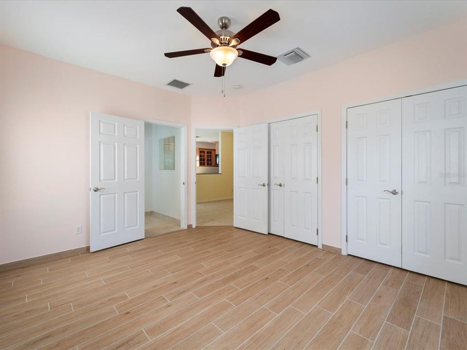 Master Bedroom with wall of closets