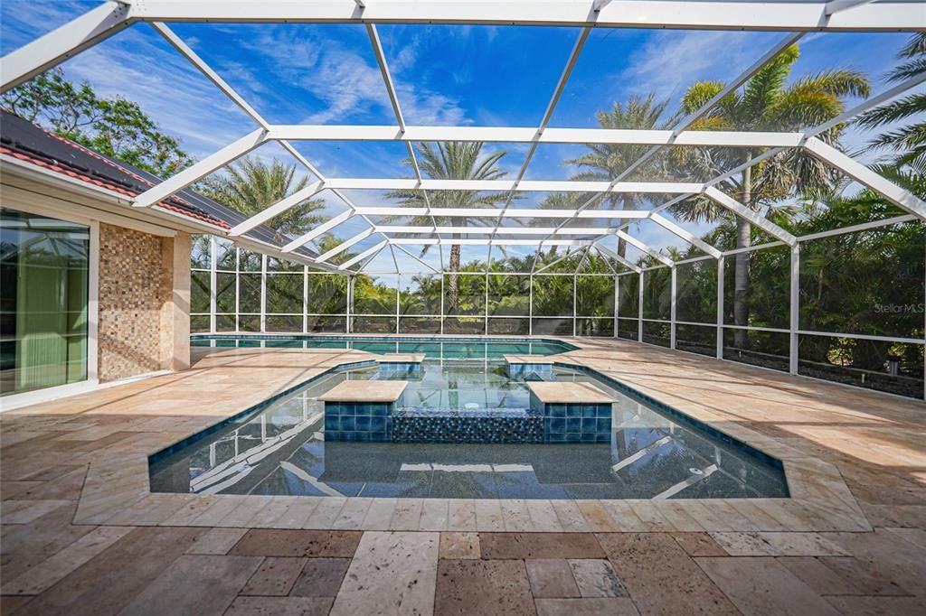 Hot Tub flowing into the Pool