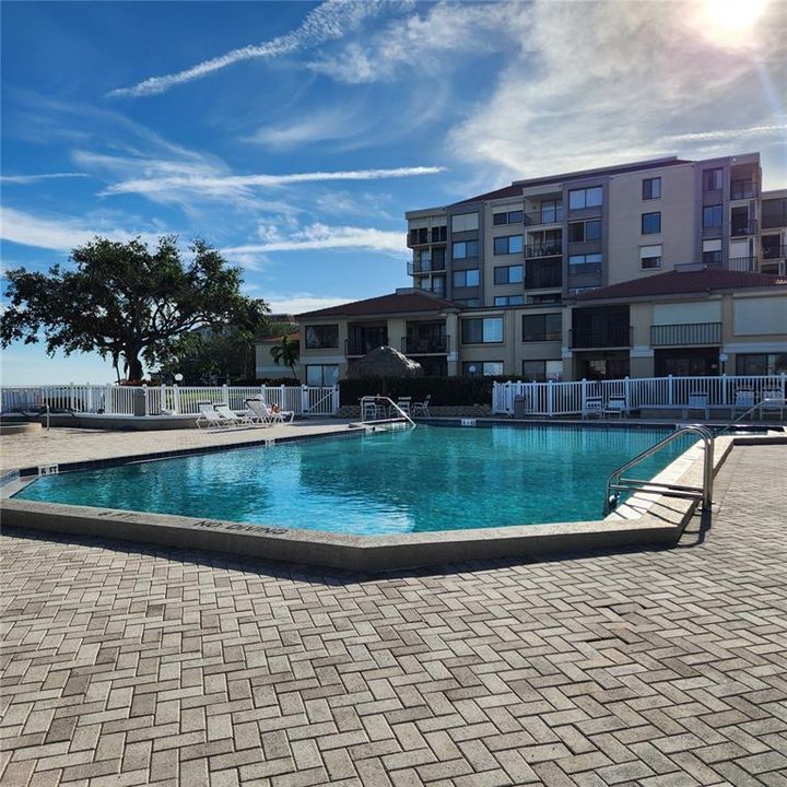 heated spa next to pool