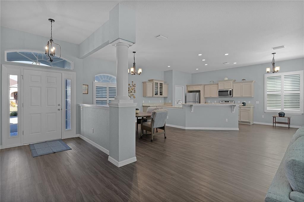 ENTRANCE - DINING AREA AND KITCHEN