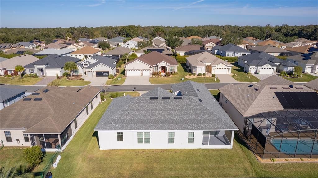 AERIAL VIEW OF BACK OF HOME