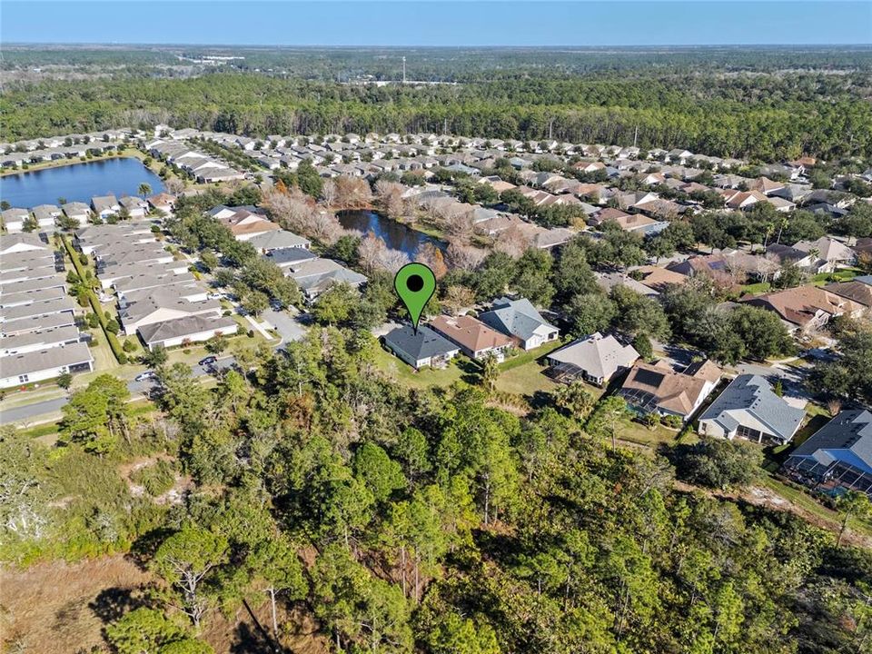 Aerial view of home's location & surrounding neighborhood