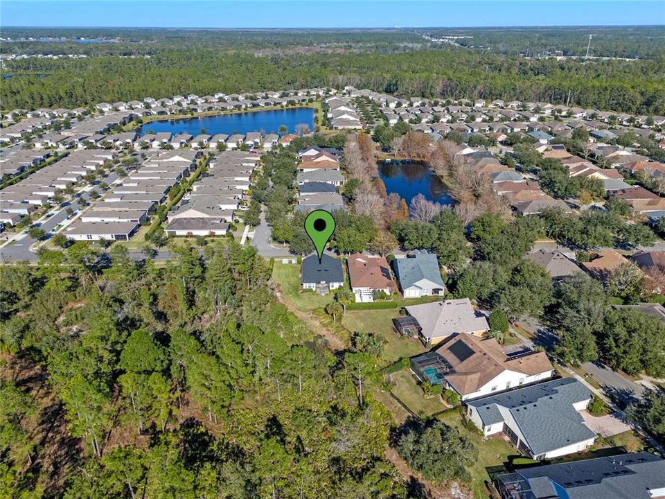 Aerial view of home's location & surrounding neighborhood