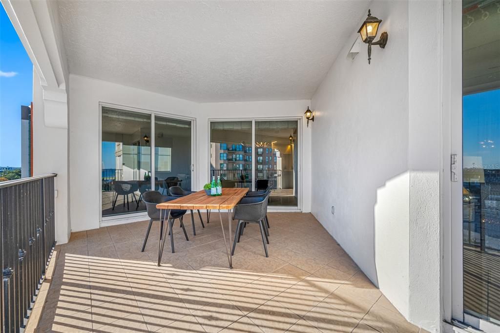 Private Balcony with water views of Tampa Bay & Downtown St Pete