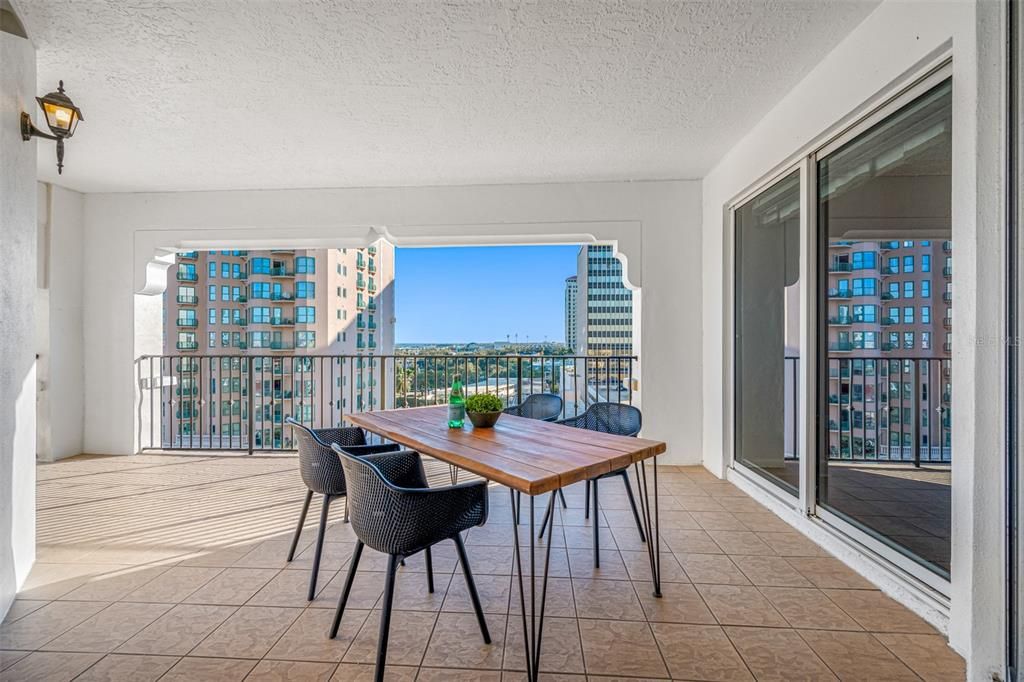 Private Balcony with water views of Tampa Bay & Downtown St Pete