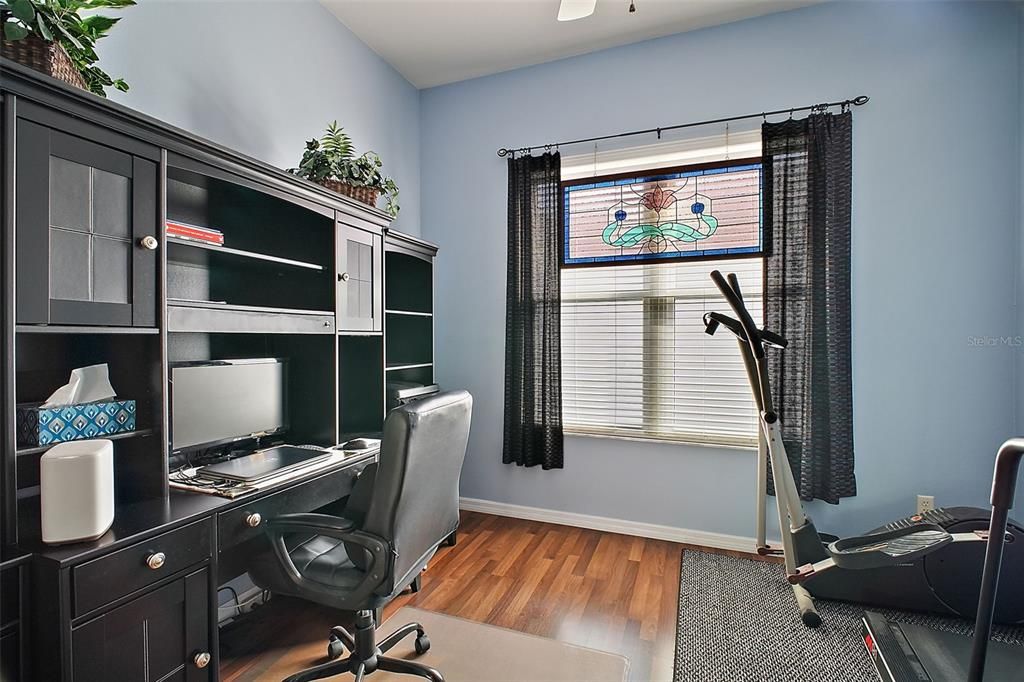 Office off the family Room with French Doors