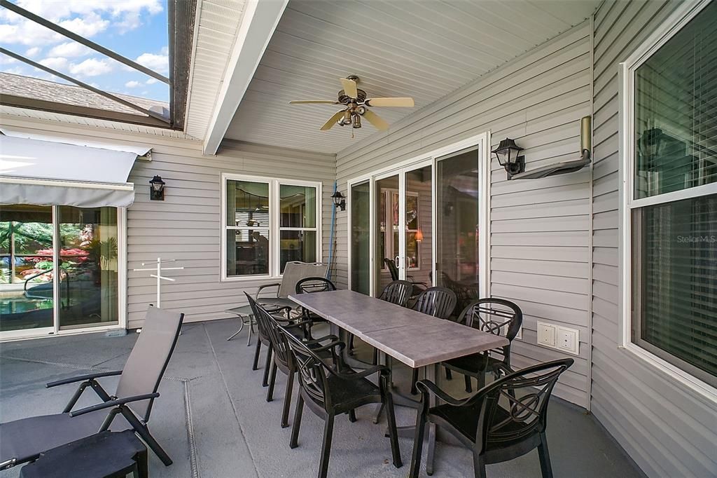 Covered Area and Retractable Awning.