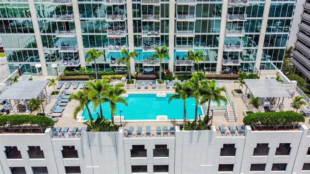 Pool aerial view