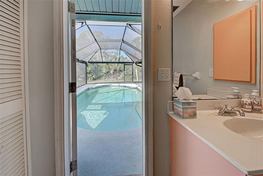 DOOR FROM BATHROOM TO POOL