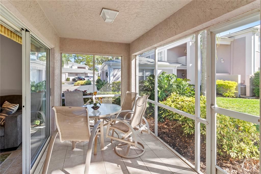 Screened-in back patio