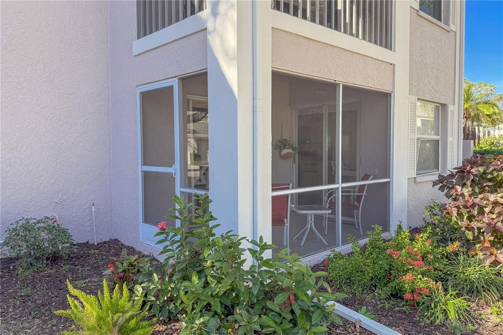 Screened-in patio off of the dining spaces