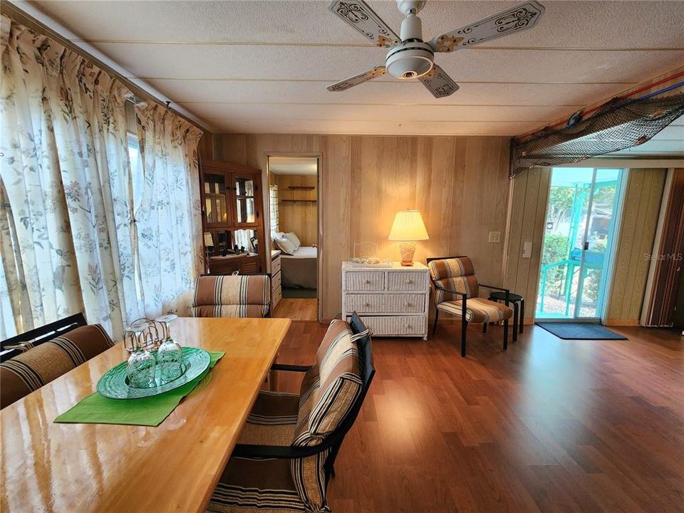 Dining area looking towards second bedroom.