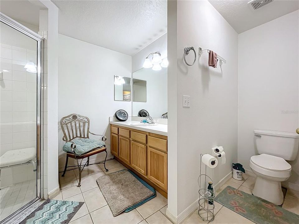 Ensuite bathroom with separate shower and soaker tub.