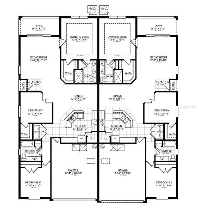 3rd Bedroom shown as Den/Study. This property has solid double door entry and closet (3rd Bedroom).