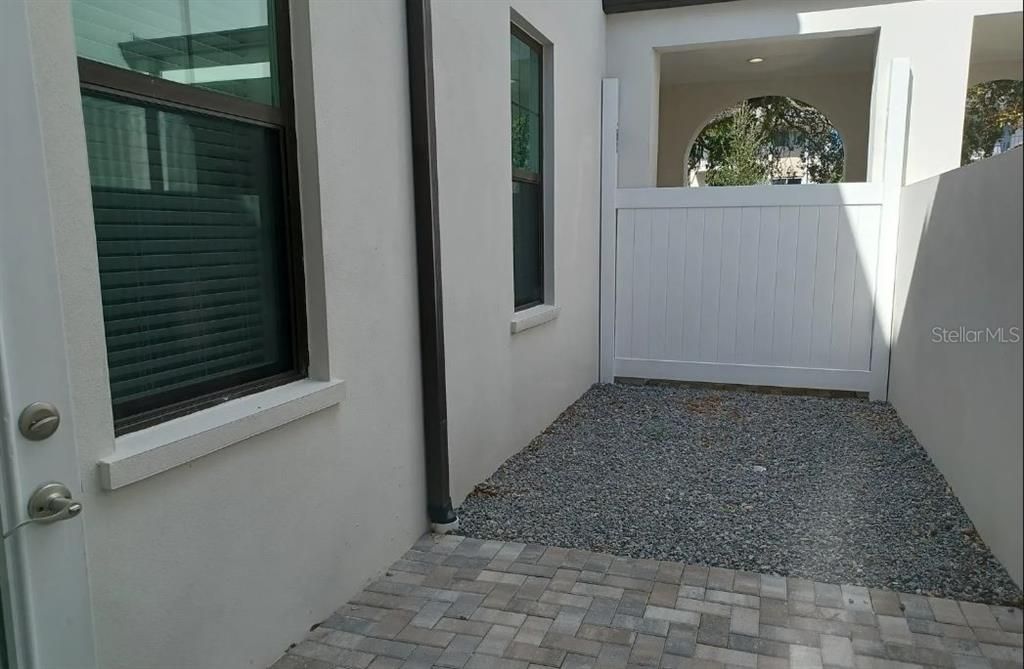 Patio with gate closed