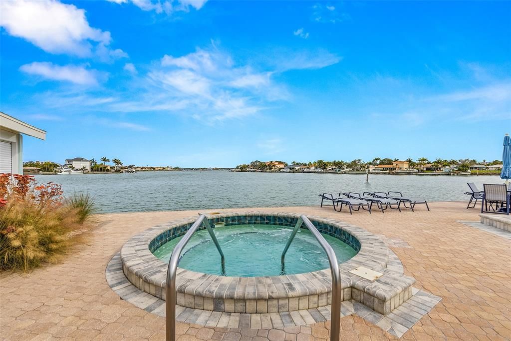 Spa with waterfront view