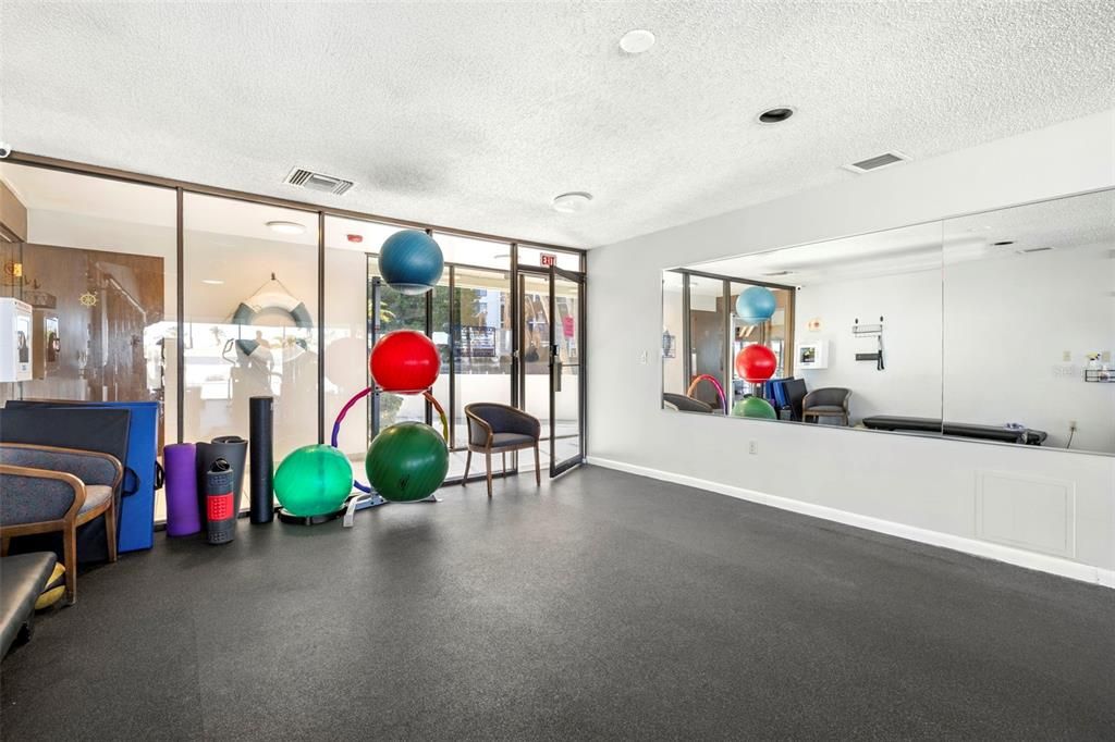 Fitness center has everything you need