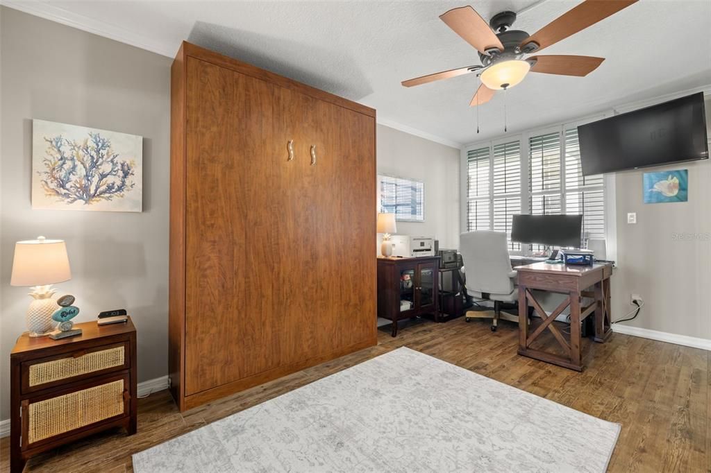 Murphy bed in guest bedroom