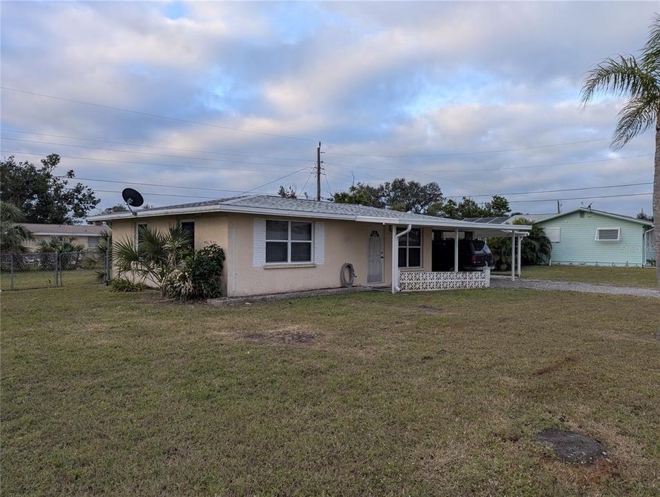 Front and east side of the home.