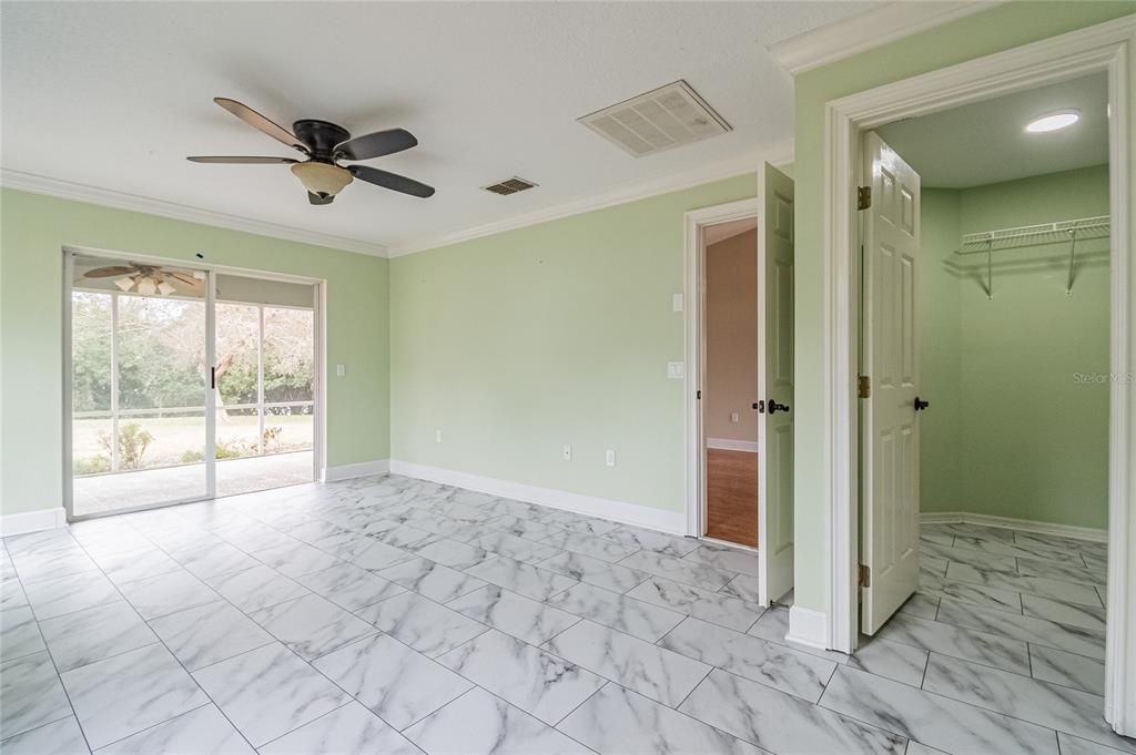 Mstr Bedroom with Access To Screened In Porch