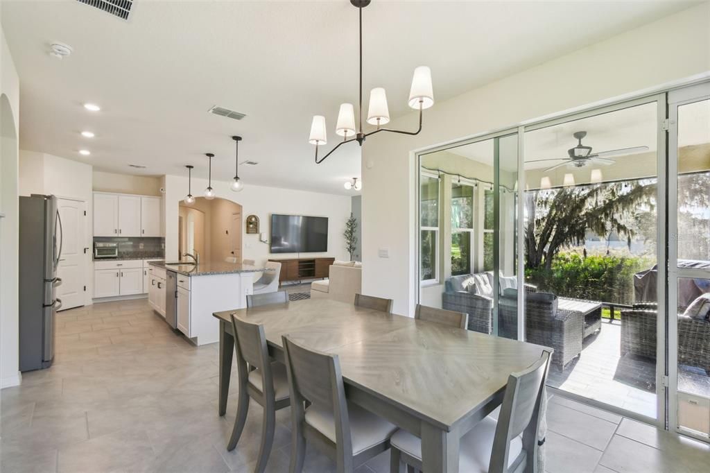 Dining room with direct access to screened in patio