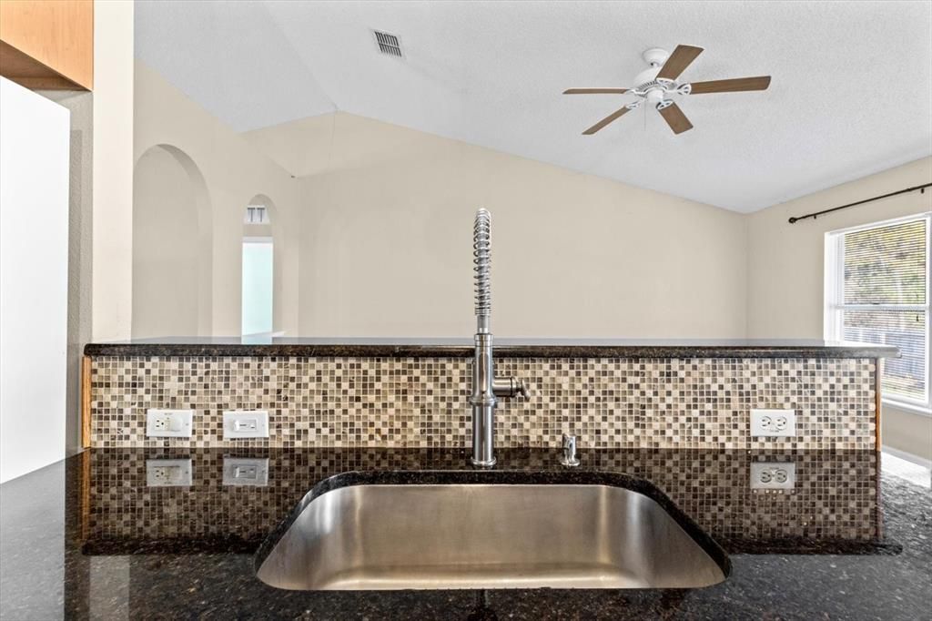 Deep Basin Sink Overlooking the Family Room