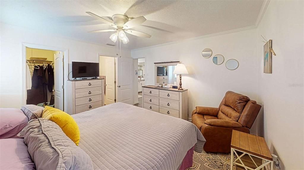 Master bedroom with walk-in closet