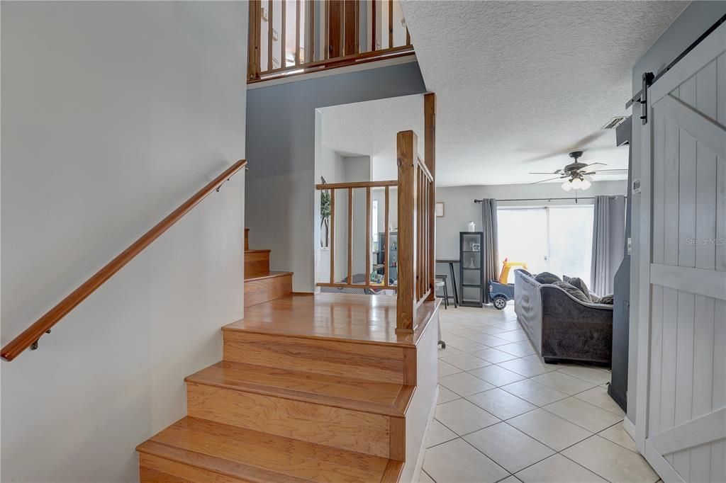 View of staircase from front door