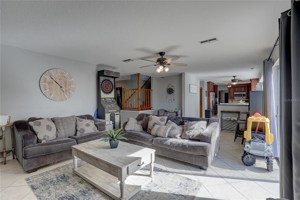 View of kitchen from family room