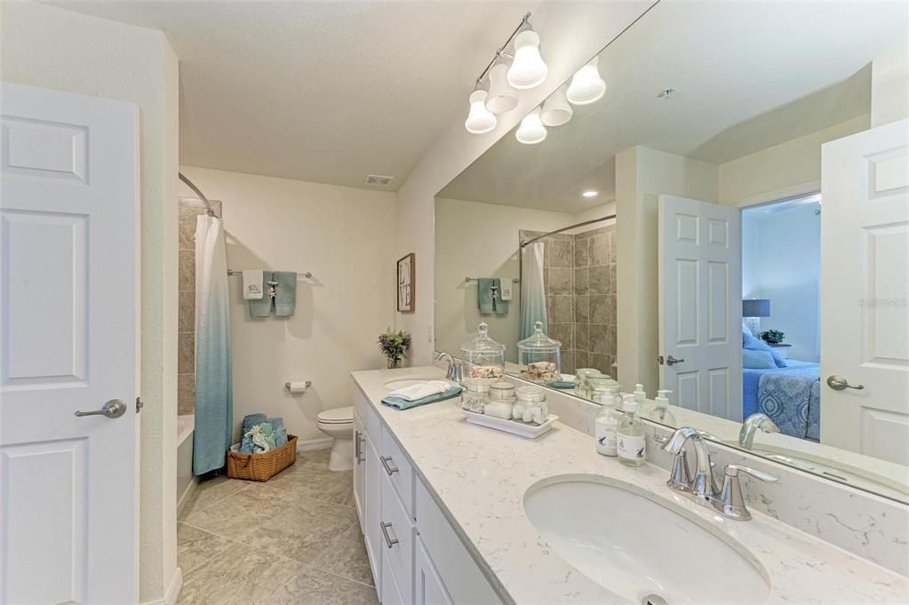 2nd Bath with huge counter and dual sink vanity