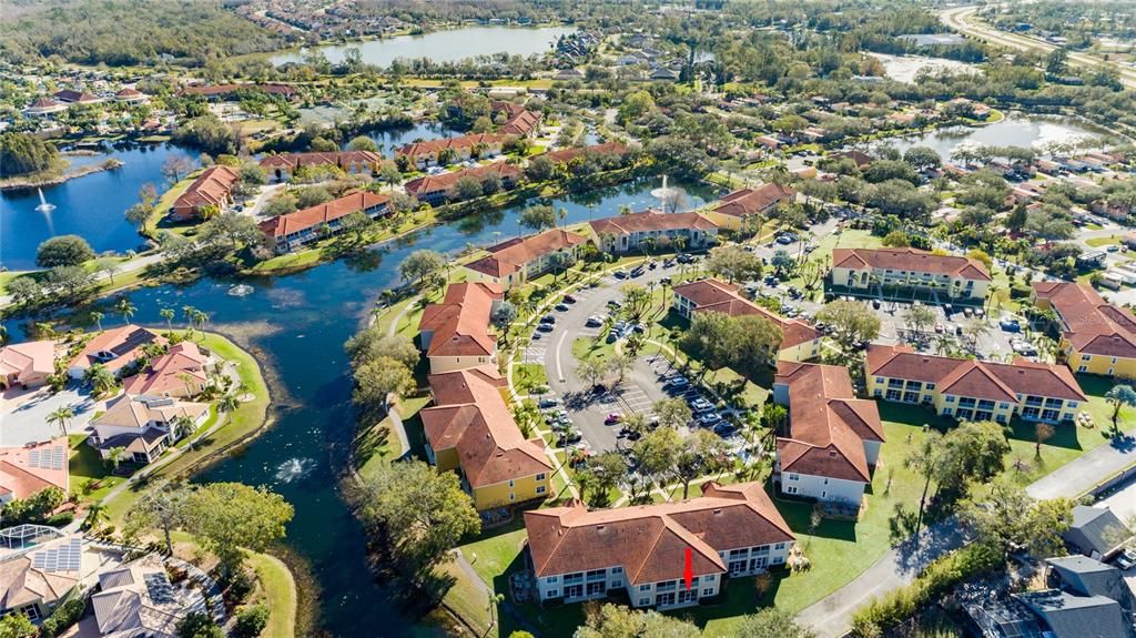 Beautiful drone shot of Caliente resort condominiums.