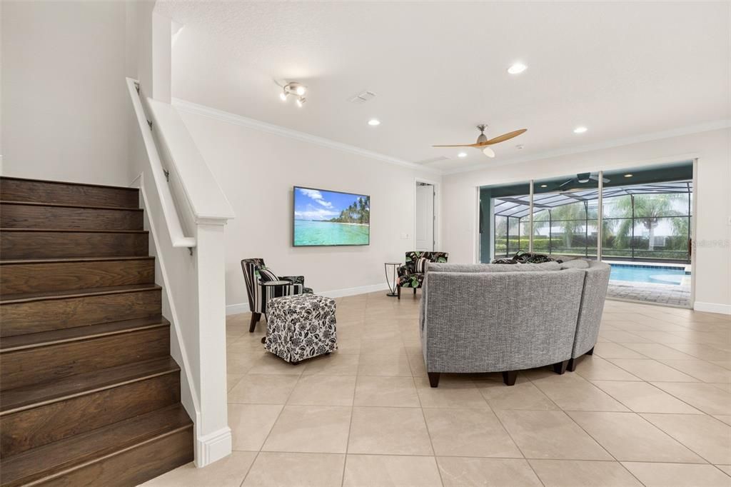 Wooden Staircase leading upstairs