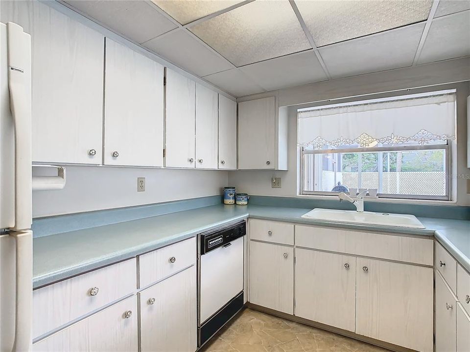 Window over the sink is a pass thru to the lanai