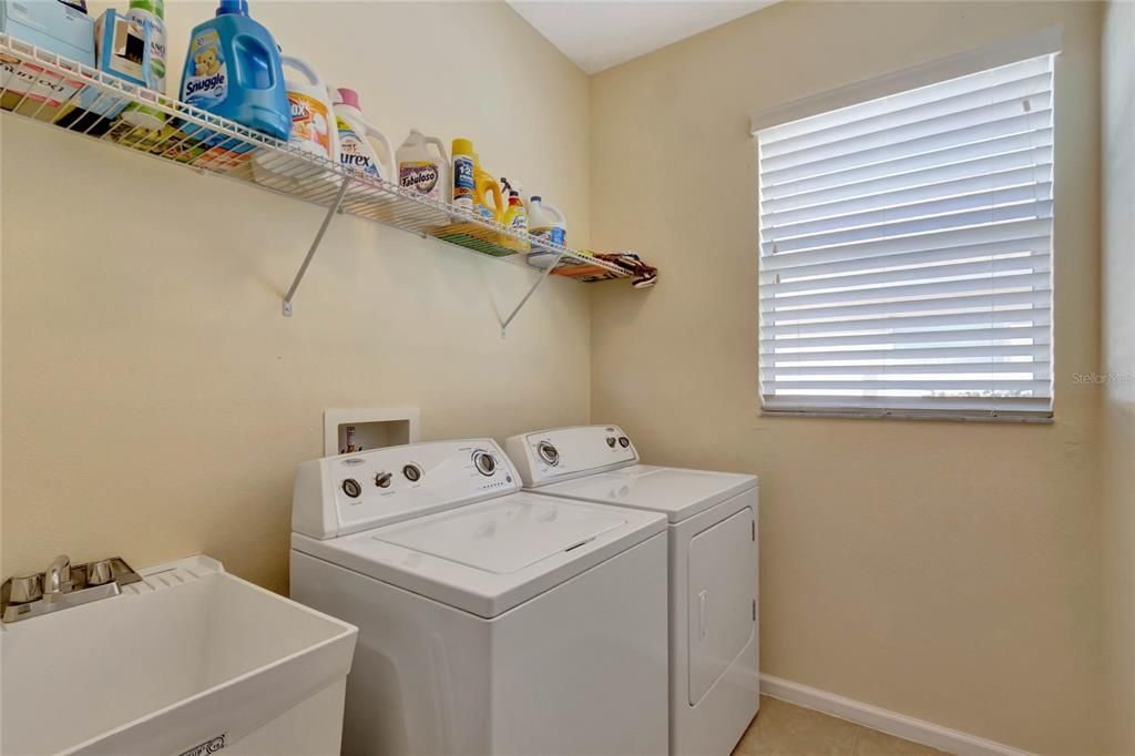 Laundry Room with a window