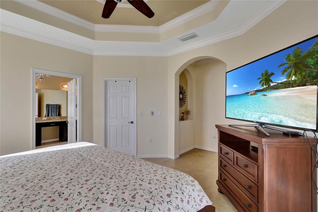 Master Bedroom tray ceiling and walk in closet