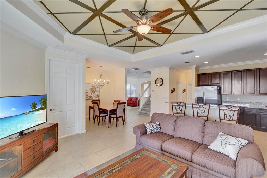 Family Room decorative Tray ceilng