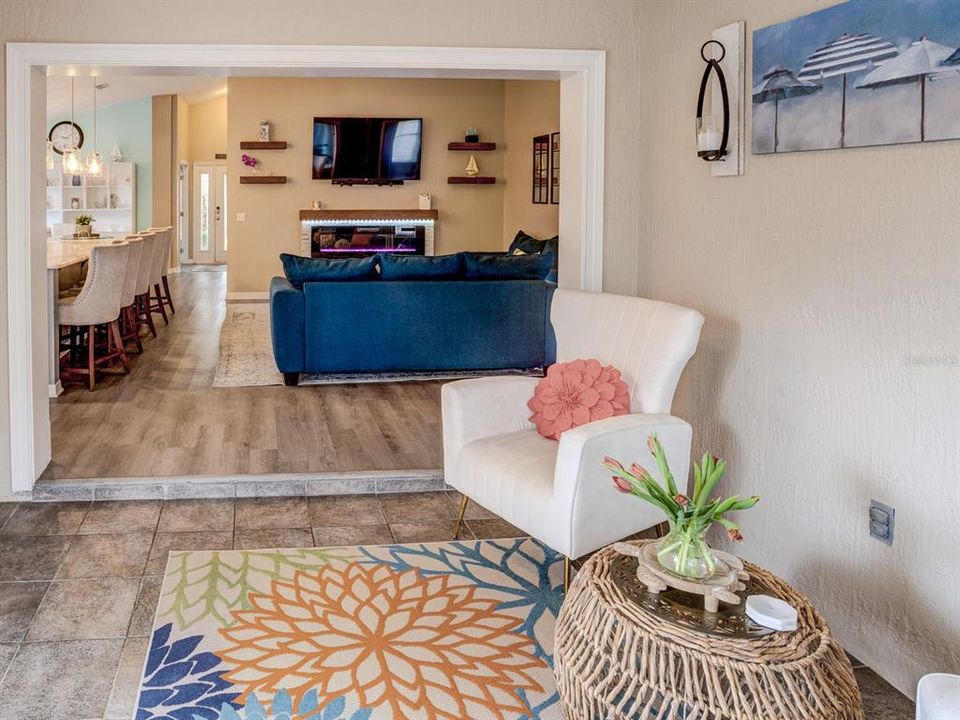 Lanai with view of the family room.