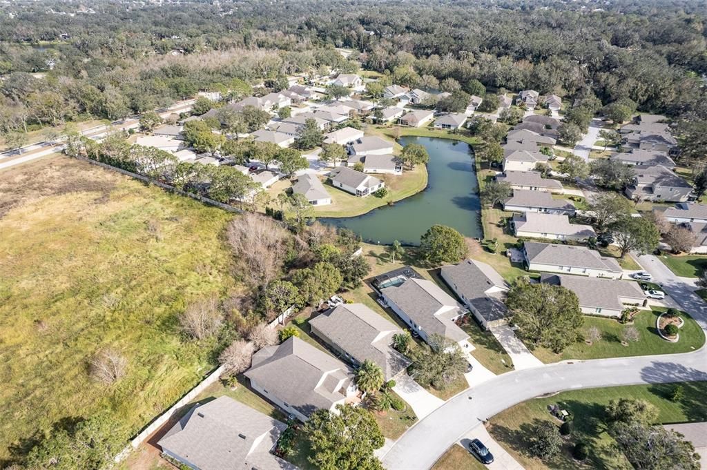 Aerial views of neighborhood